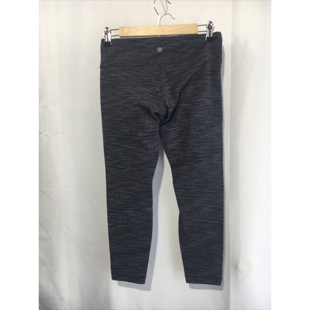 Lululemon Wunder Under Pants Capri Heathered Herringbone Heathered Black Sz 6